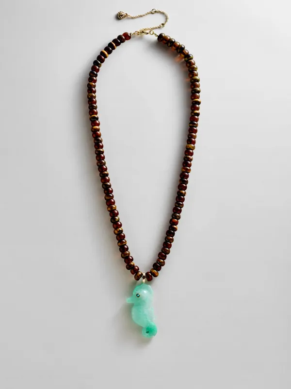 Sun Drift Semi-Precious Pendant Necklace - Seahorse made by BaubleBar