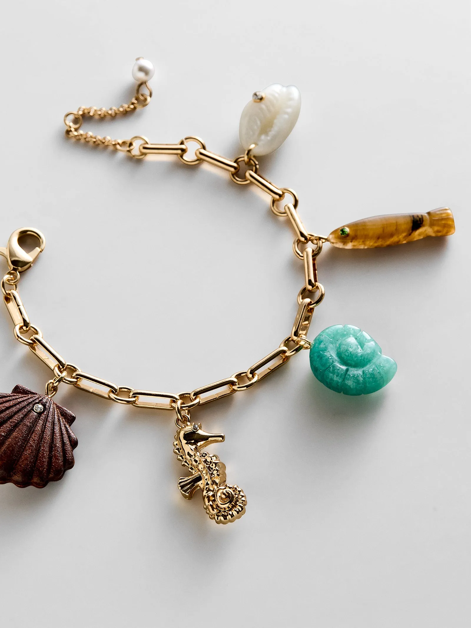 All At Sea Charm Bracelet - Gold/Turquoise sold by BaubleBar product image thumbnail 3