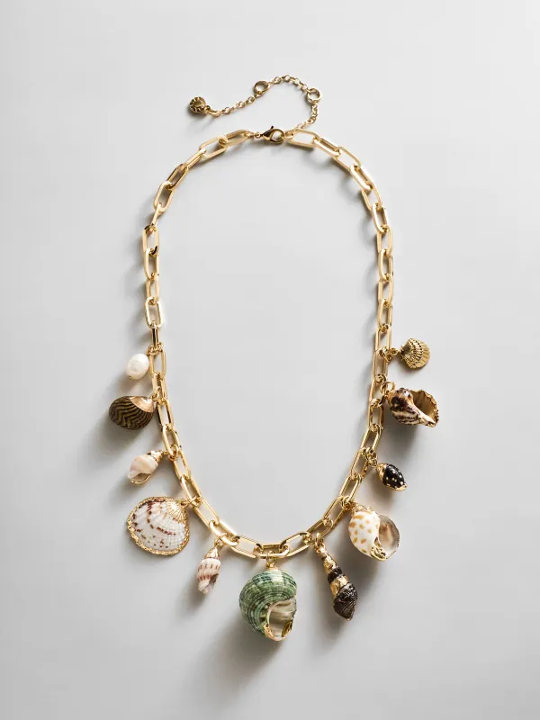 Kara Shell Charm Necklace - Gold made by BaubleBar