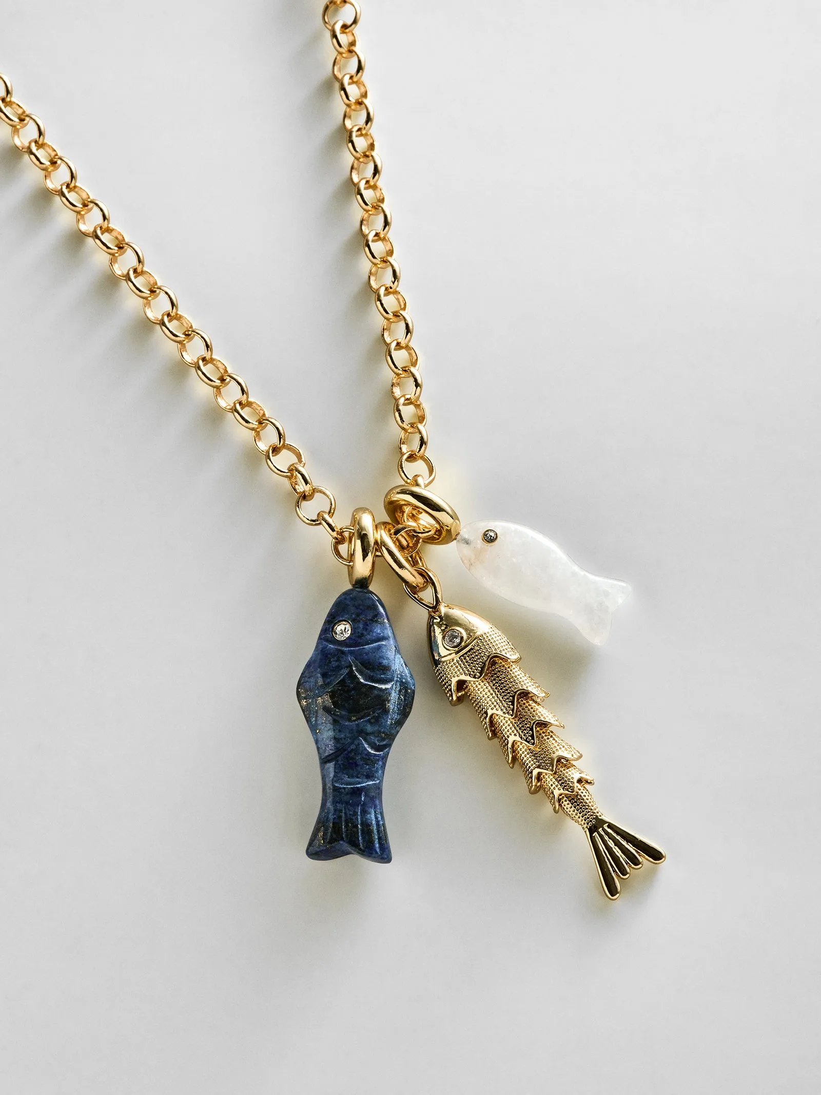 Lucky Catch Fish Charm Necklace - Gold sold by BaubleBar product image thumbnail 4