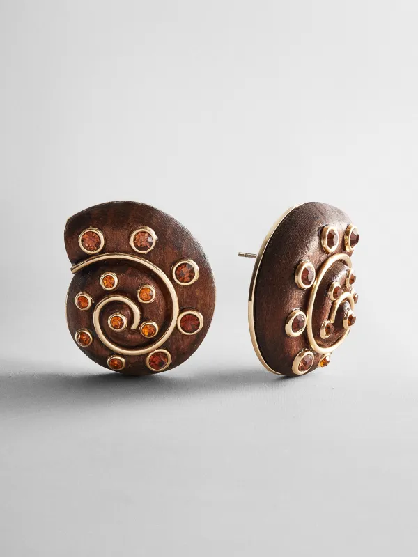 High Tide Shell Statement Earrings - Brown made by BaubleBar