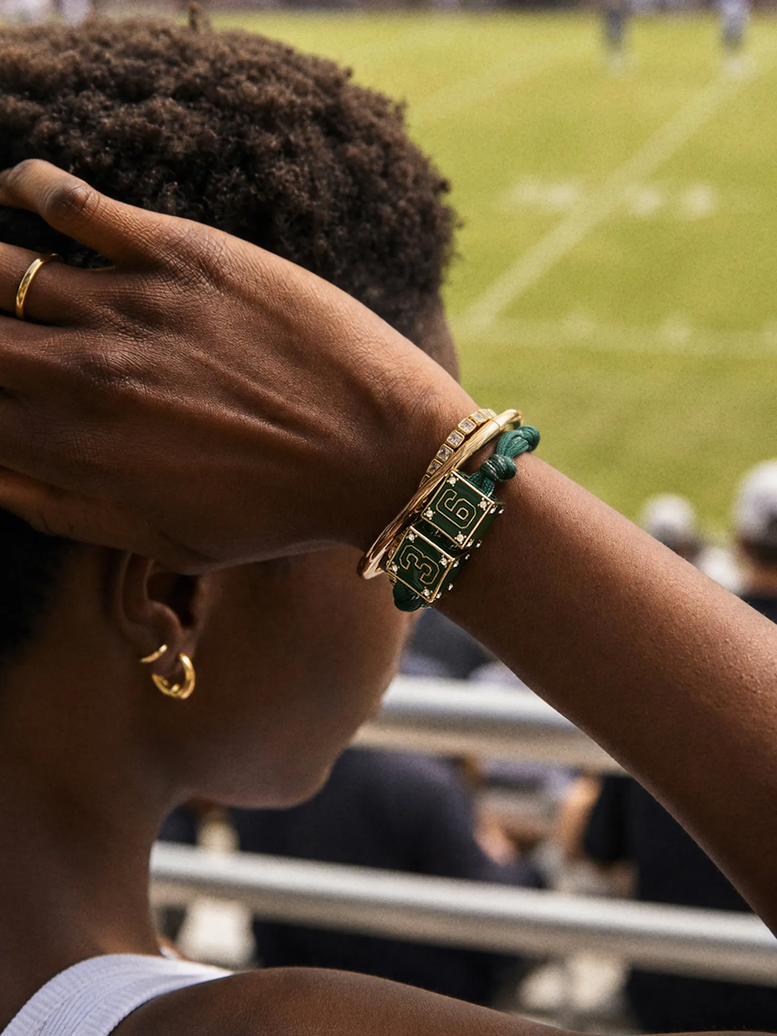 Block Party Varsity Number Custom Bracelet - Dark Green Single Digit sold by BaubleBar product image thumbnail 2
