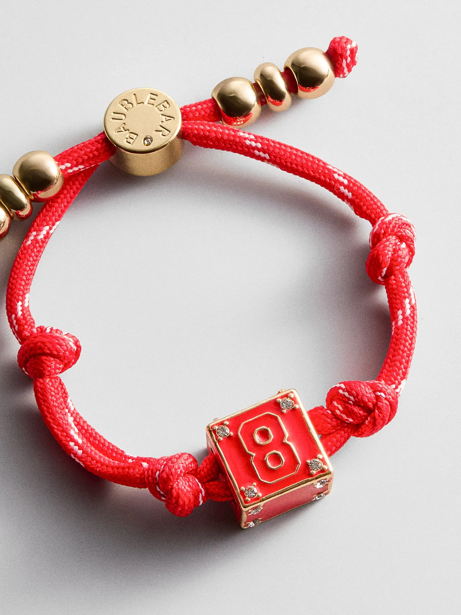 Block Party Varsity Number Custom Bracelet - Cherry Red Single Digit sold by BaubleBar product image thumbnail 3