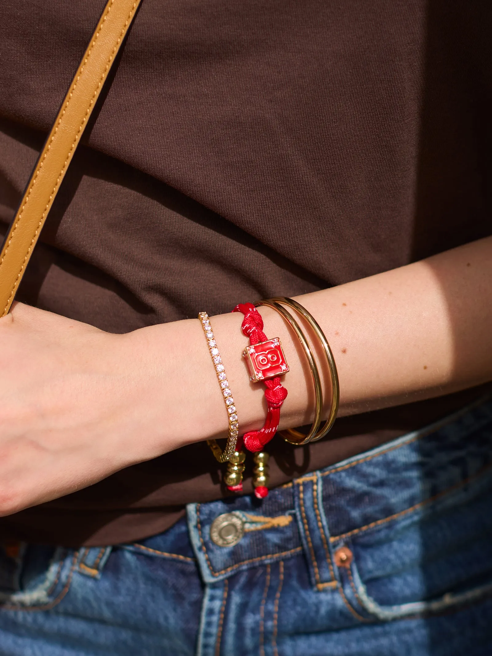 Block Party Varsity Number Custom Bracelet - Cherry Red Single Digit sold by BaubleBar product image thumbnail 2