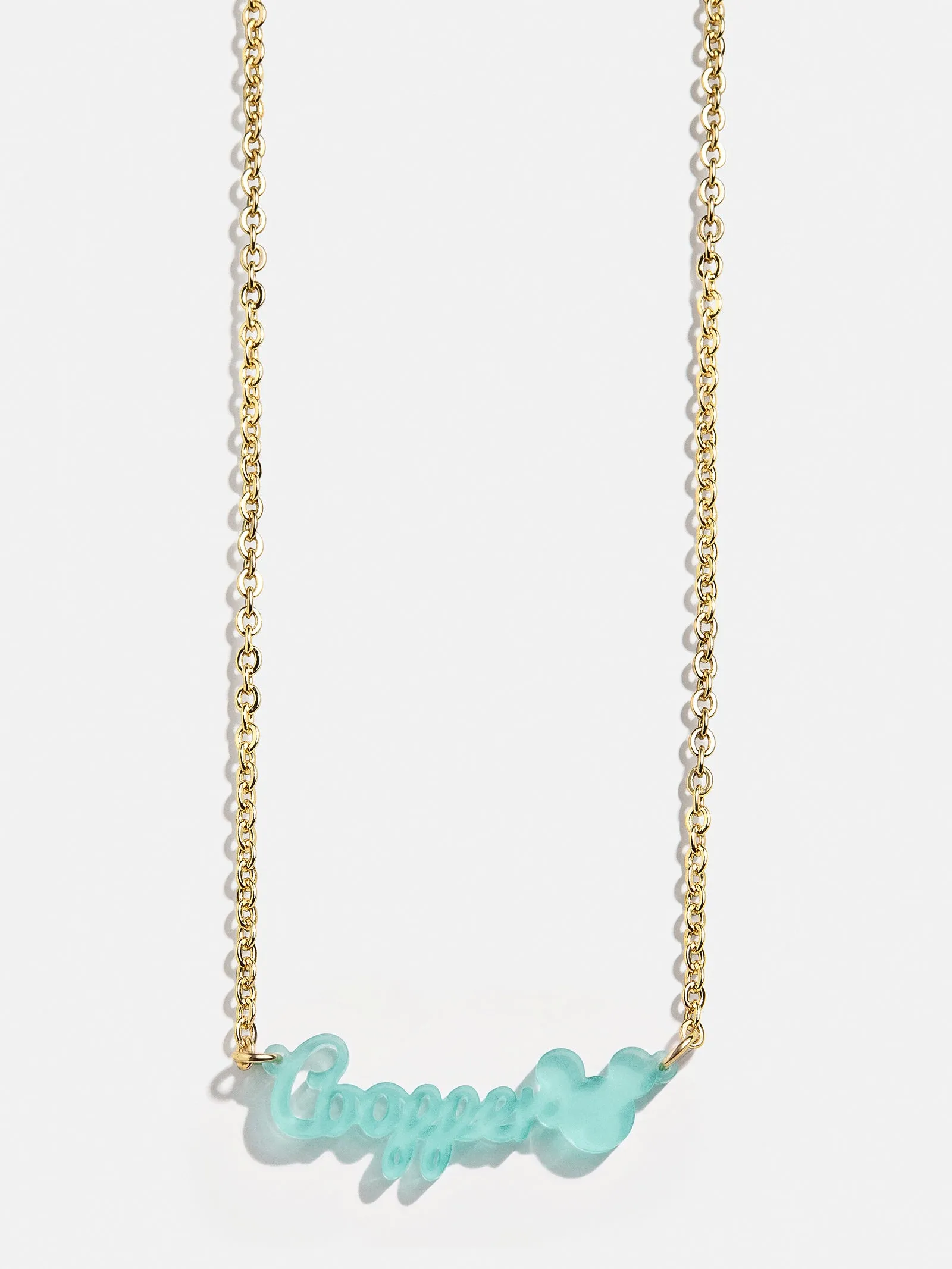 Disney Mickey Mouse Acrylic Custom Nameplate Necklace - Translucent Aqua sold by BaubleBar product image thumbnail 3