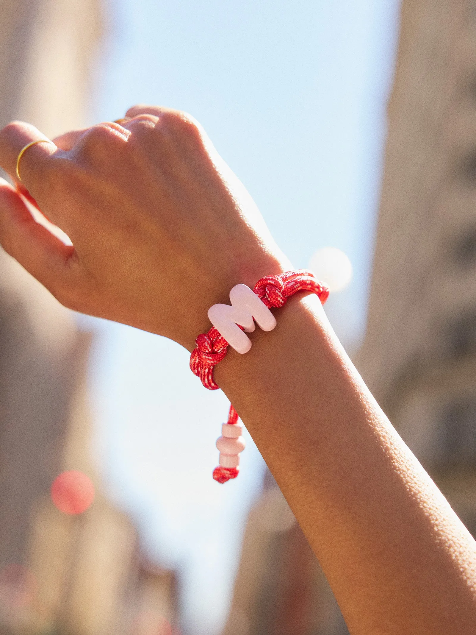 Knotty Enamel Initial Custom Bracelet - Red/Pink Double Letter sold by BaubleBar product image thumbnail 2