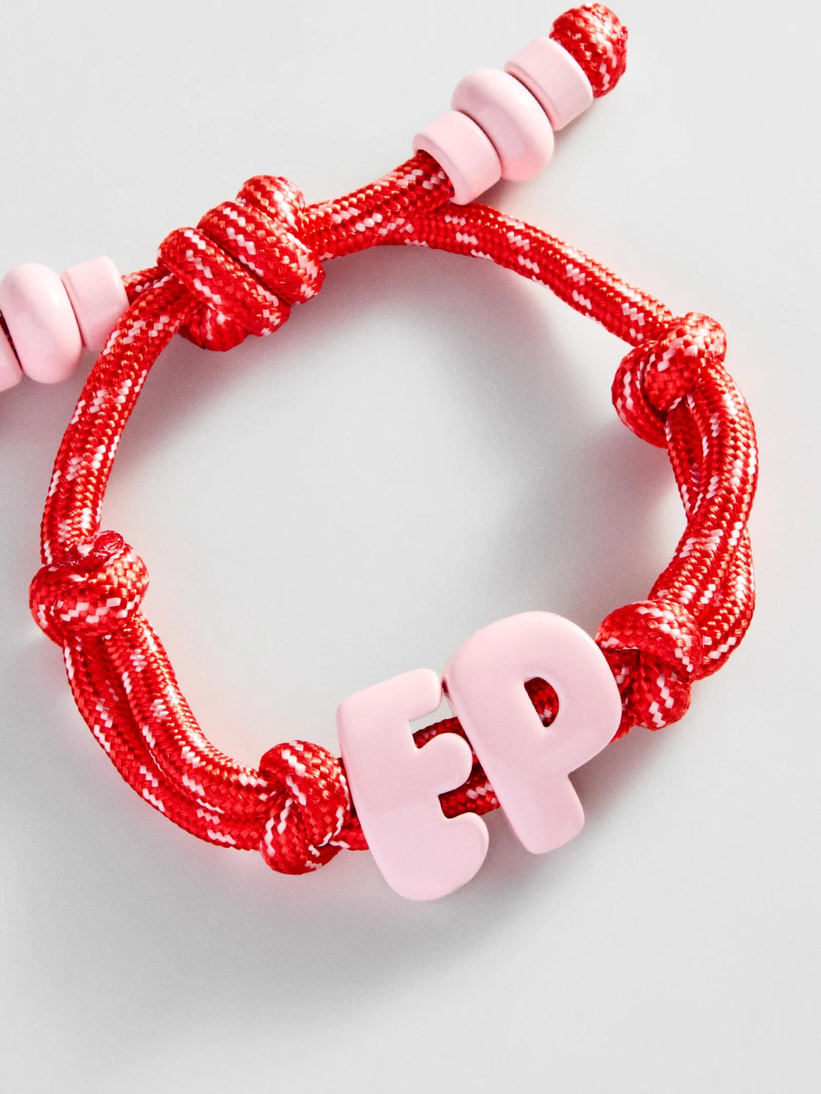 Knotty Enamel Initial Custom Bracelet - Red/Pink Double Letter sold by BaubleBar product image thumbnail 4