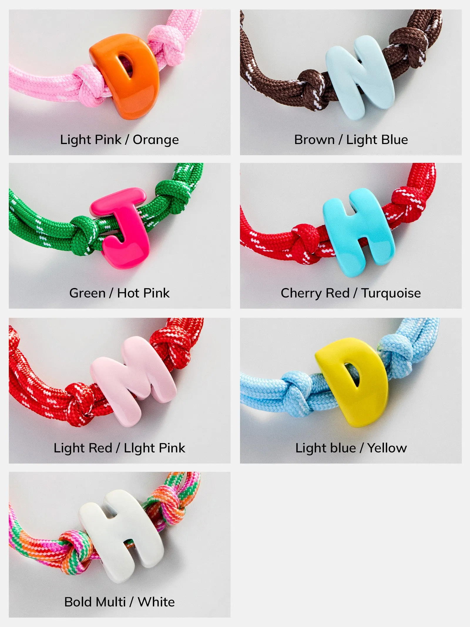Knotty Enamel Initial Custom Bracelet - Red/Pink Single Letter sold by BaubleBar product image thumbnail 5
