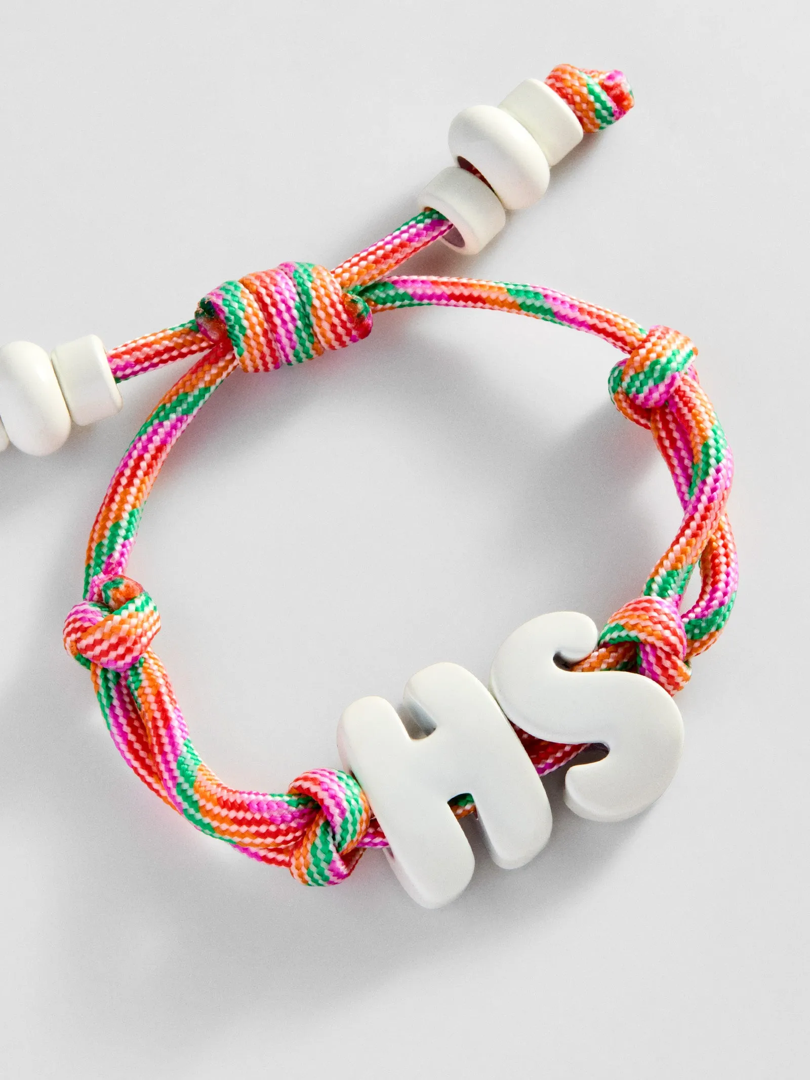 Knotty Enamel Initial Custom Bracelet - Multi/White Double Letter sold by BaubleBar product image thumbnail 4