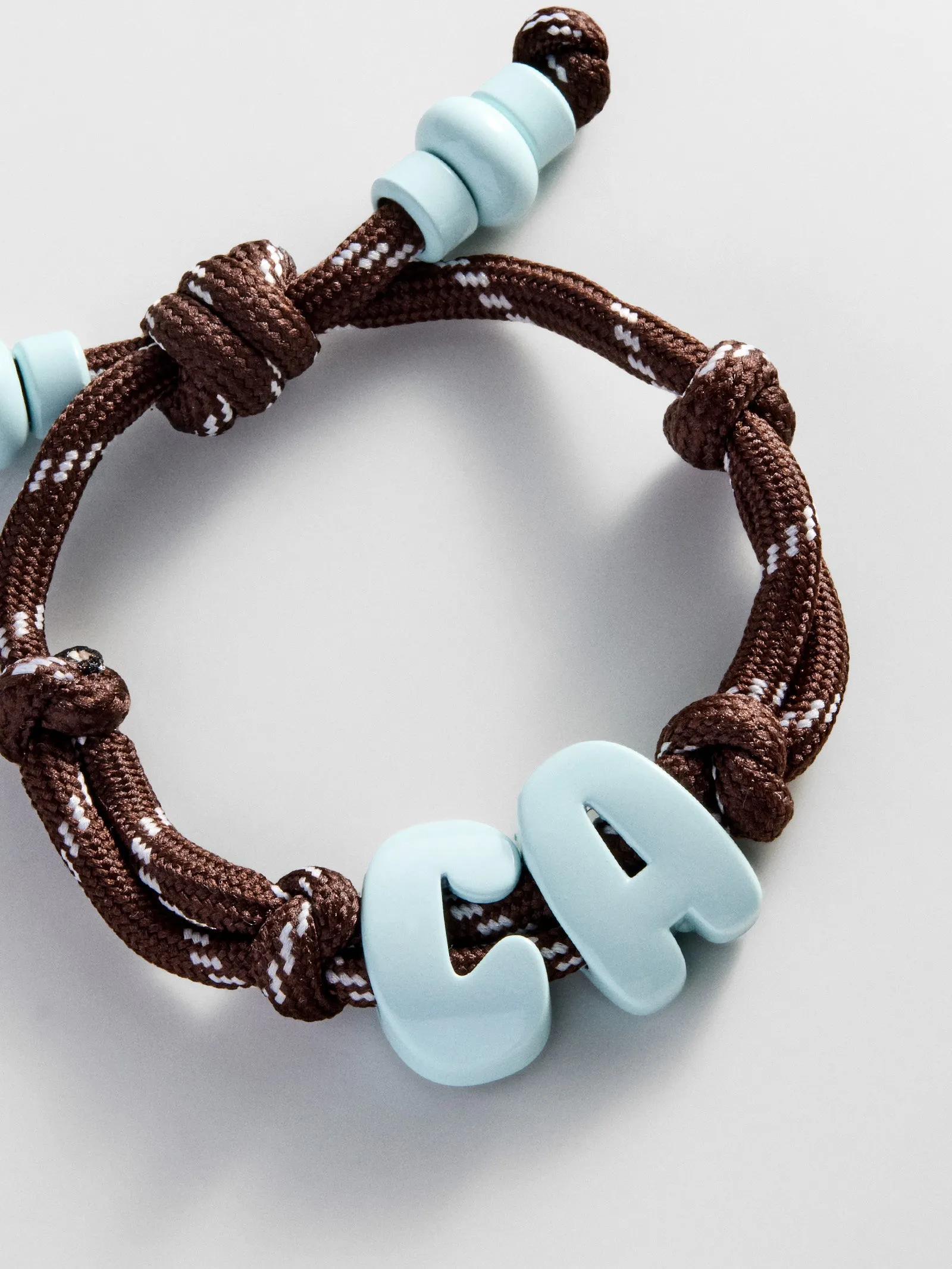 Knotty Enamel Initial Custom Bracelet - Brown/Blue Double Letter sold by BaubleBar product image thumbnail 4