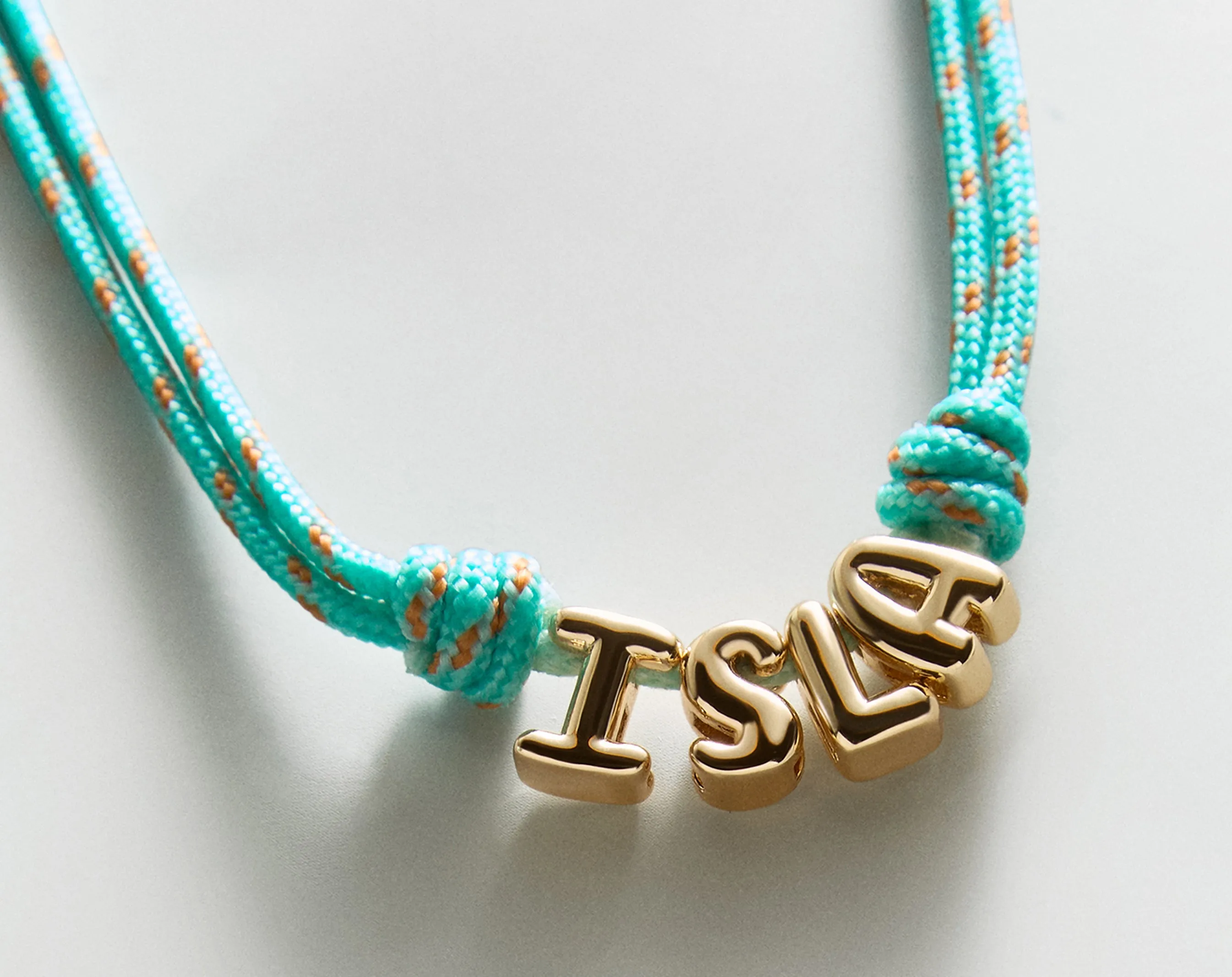 Bubble Letter Custom Paracord Necklace - Turquoise sold by BaubleBar product image thumbnail 5