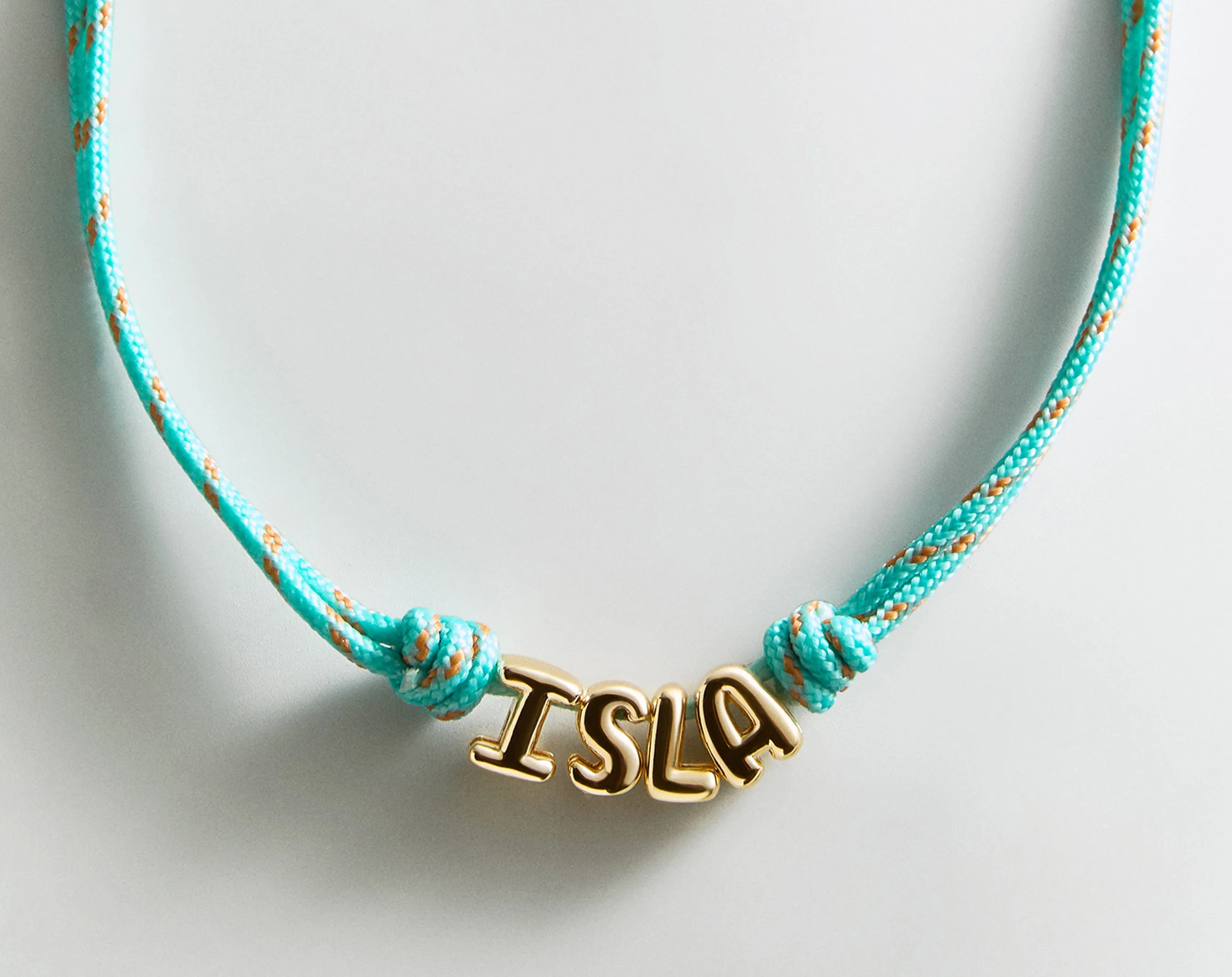 Bubble Letter Custom Paracord Necklace - Turquoise sold by BaubleBar product image thumbnail 3
