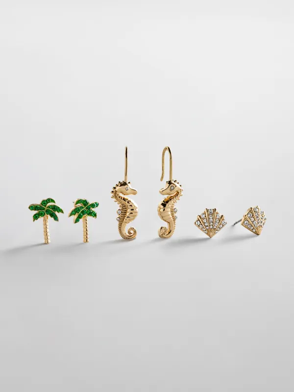 On the Horizon Earring Set - Seahorse made by BaubleBar