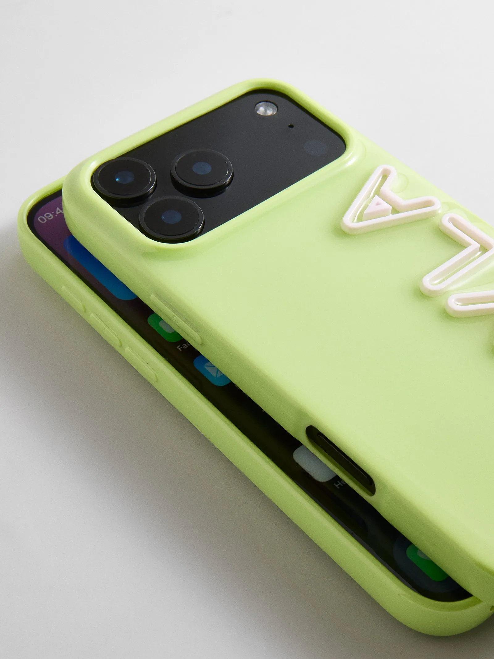 Fine Line Custom iPhone Case - Chartreuse/White sold by BaubleBar product image thumbnail 3