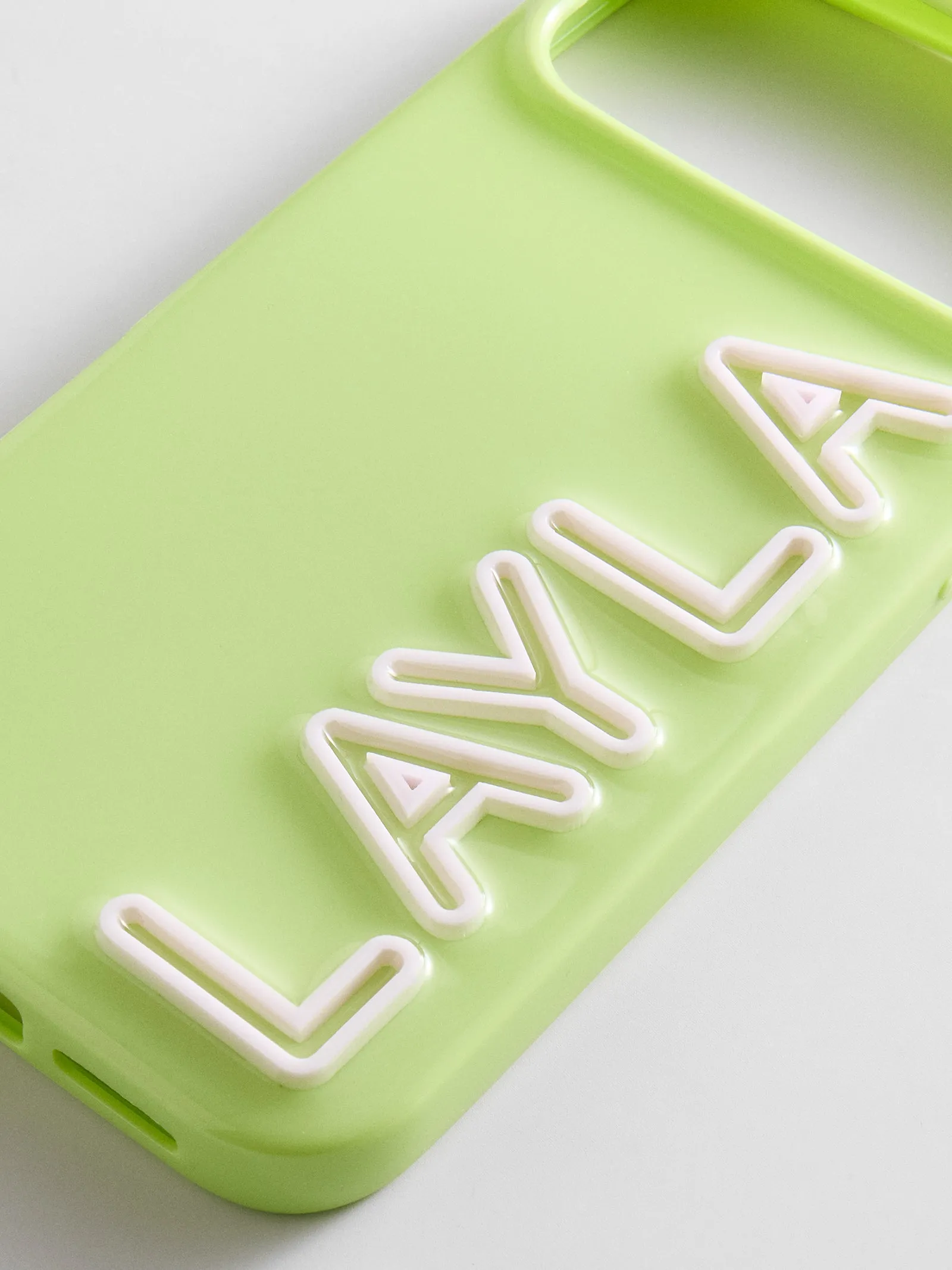 Fine Line Custom iPhone Case - Chartreuse/White sold by BaubleBar product image thumbnail 2