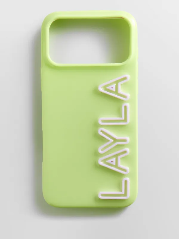 Fine Line Custom iPhone Case - Chartreuse/White made by BaubleBar