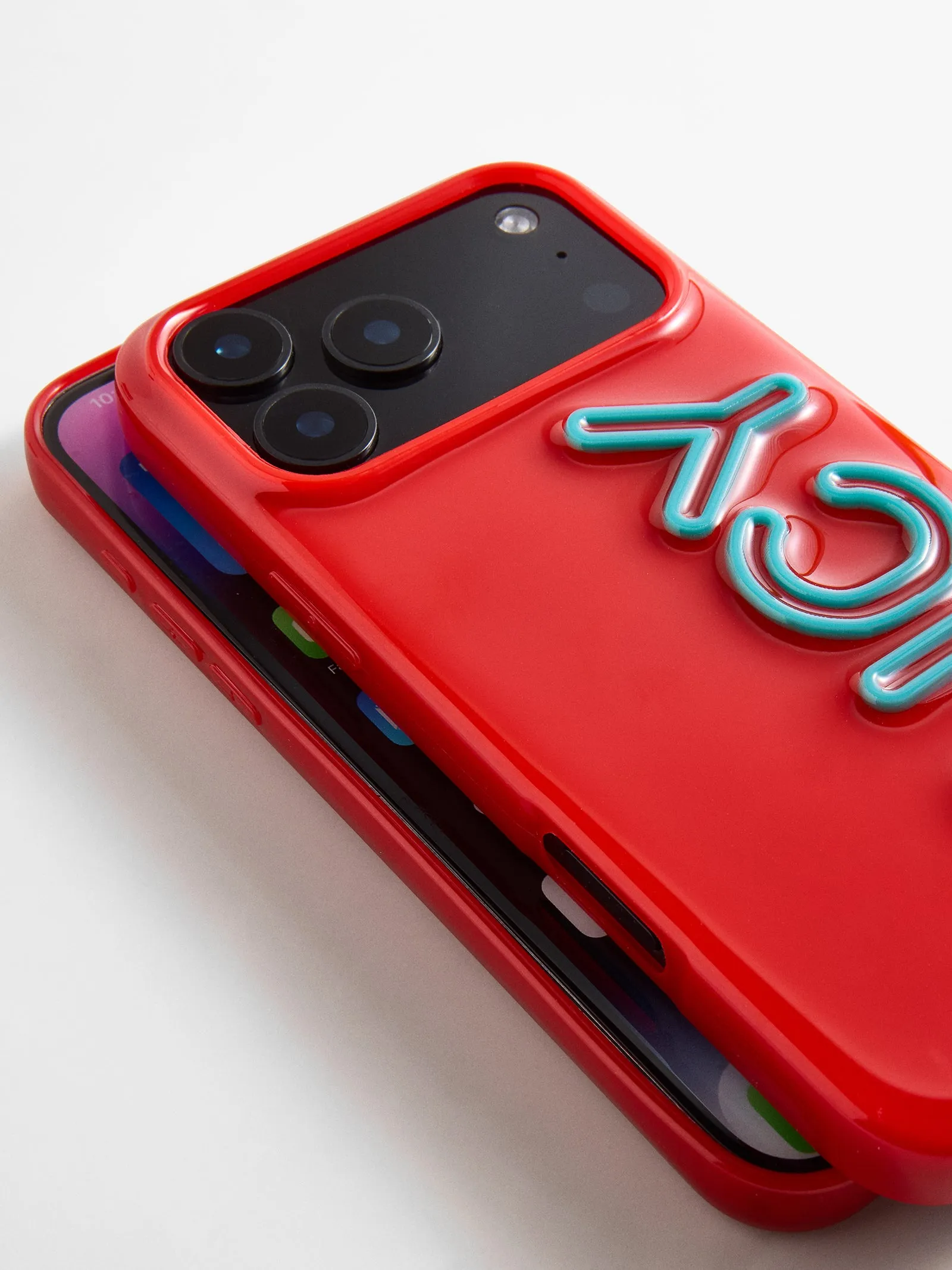 Fine Line Custom iPhone Case - Red/Teal Blue sold by BaubleBar product image thumbnail 3