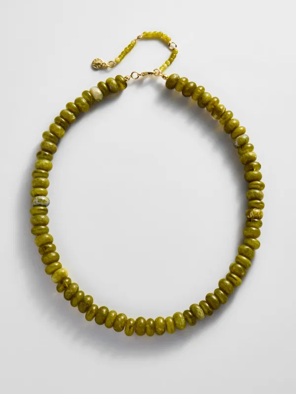 Joyce Semi-Precious Beaded Necklace - Olive made by BaubleBar
