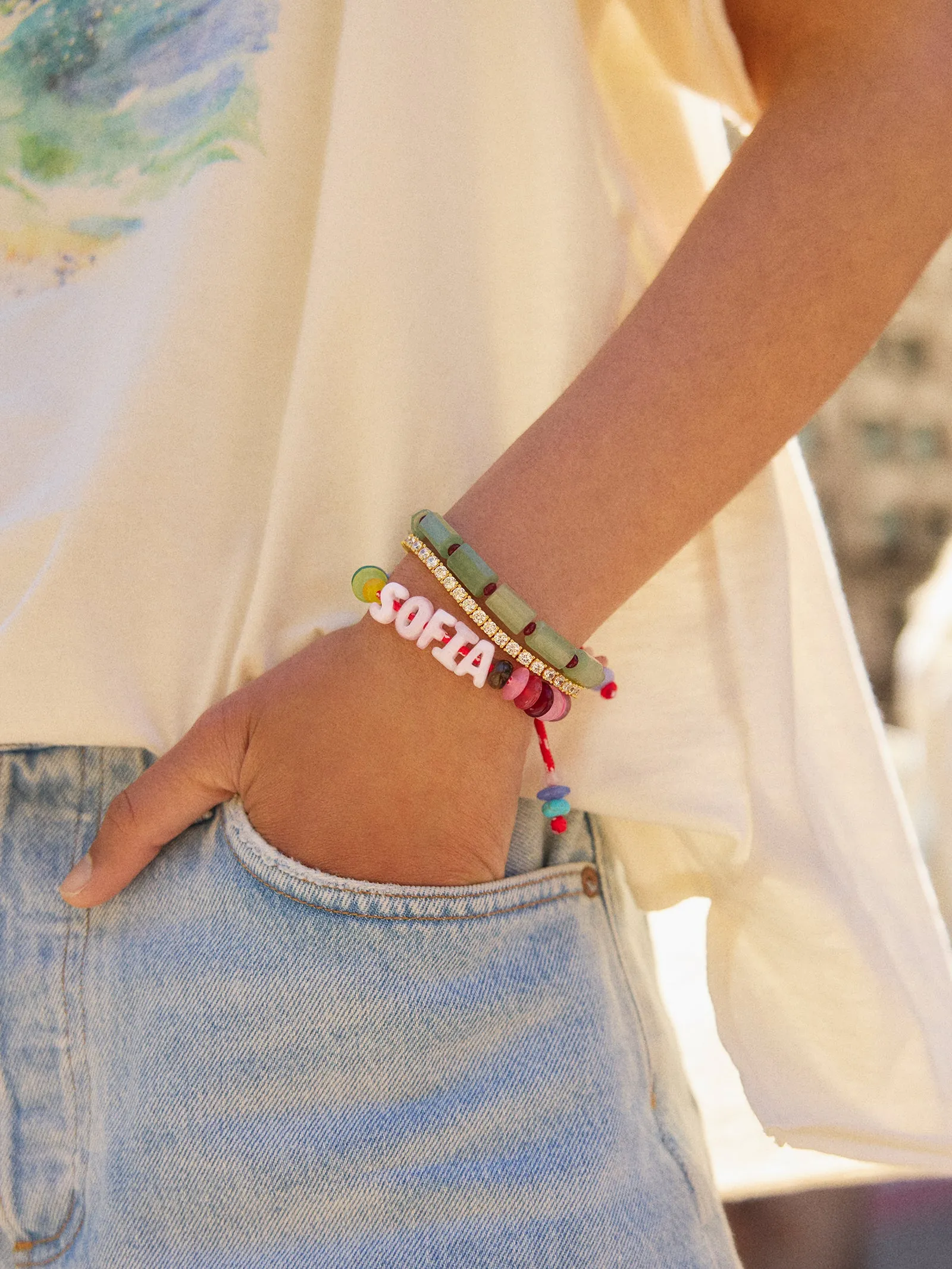 Wear Everywhere Waterproof Custom Bracelet - Light Multi/Pink sold by BaubleBar product image thumbnail 2