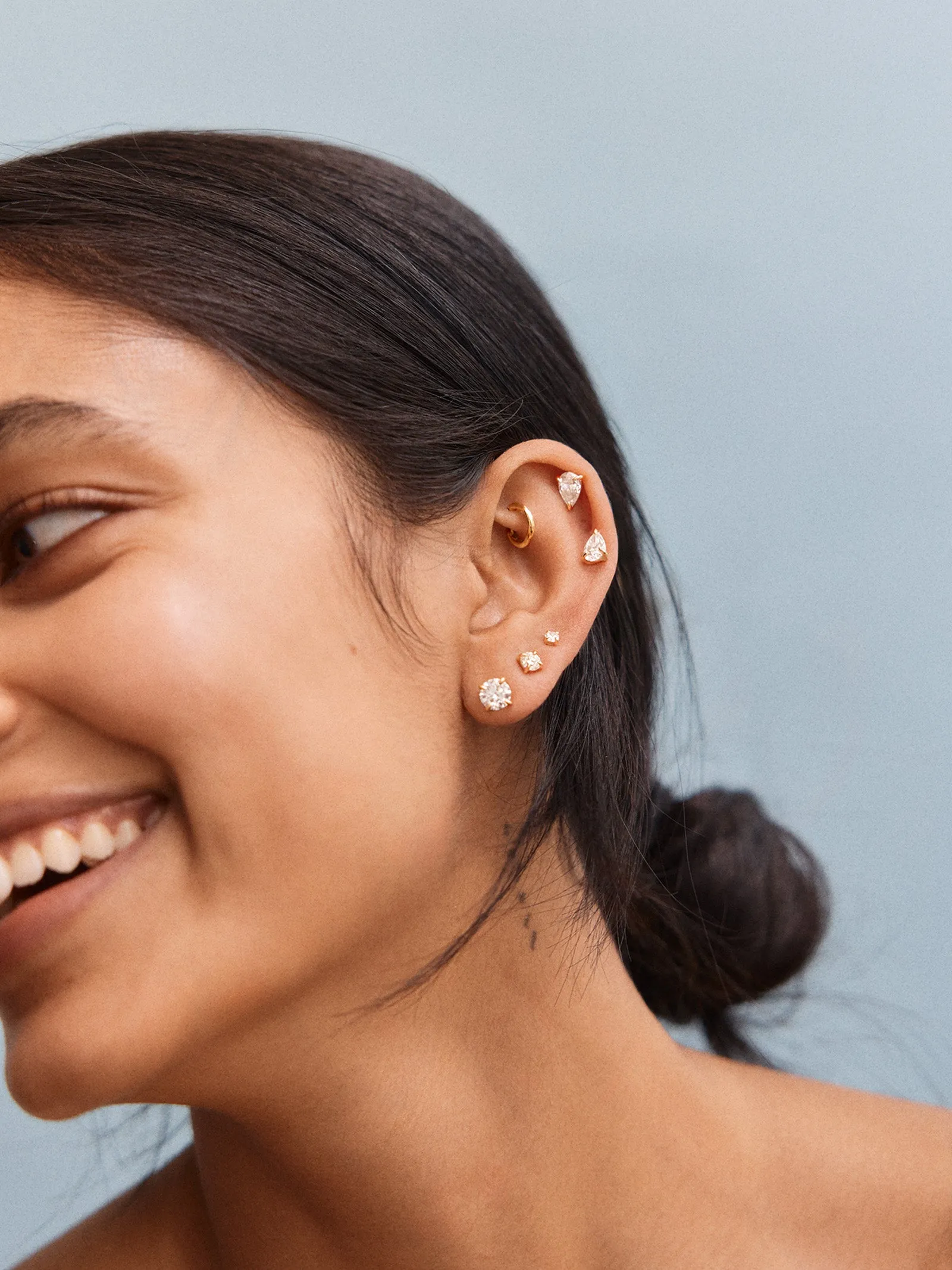 Debra 14K Gold Earrings - Round Stone sold by BaubleBar product image thumbnail 2