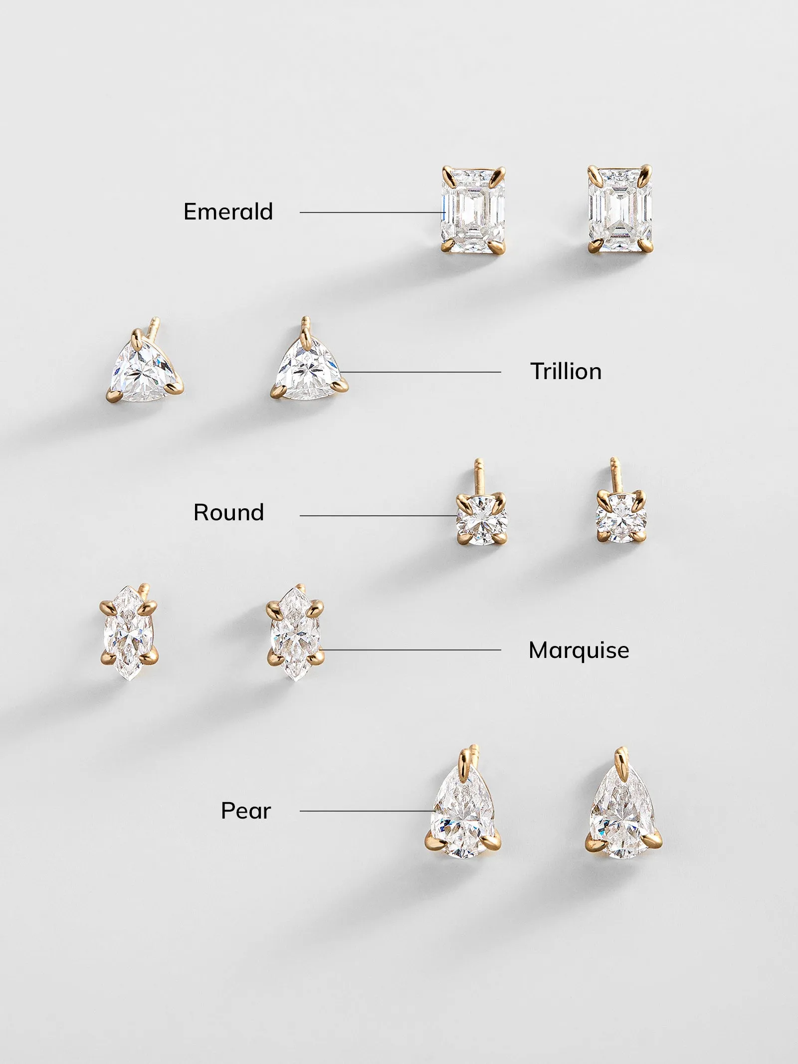 Debra 14K Gold Earrings - Trillion Stone sold by BaubleBar product image thumbnail 4