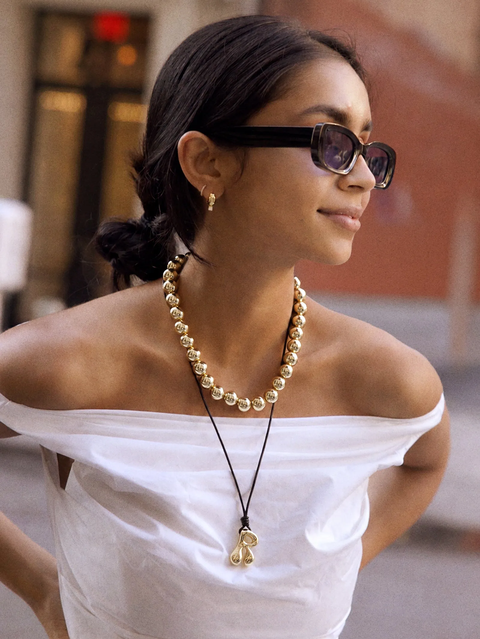 Cord Initial Necklace - Gold sold by BaubleBar product image thumbnail 2