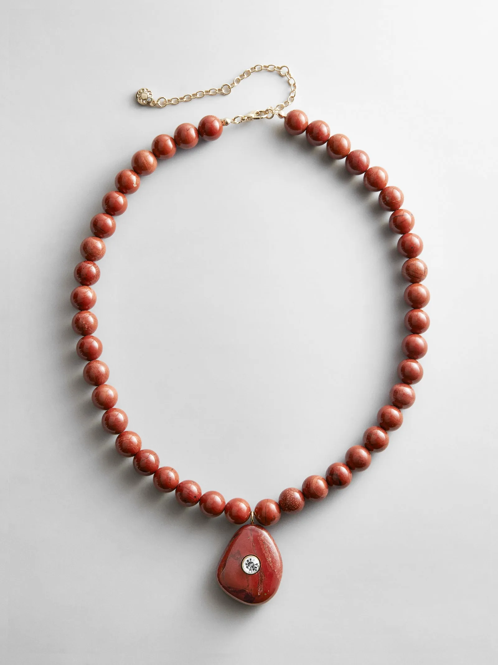 Jamie Semi-Precious Beaded Necklace - Red Jasper/Red Jasper sold by BaubleBar
