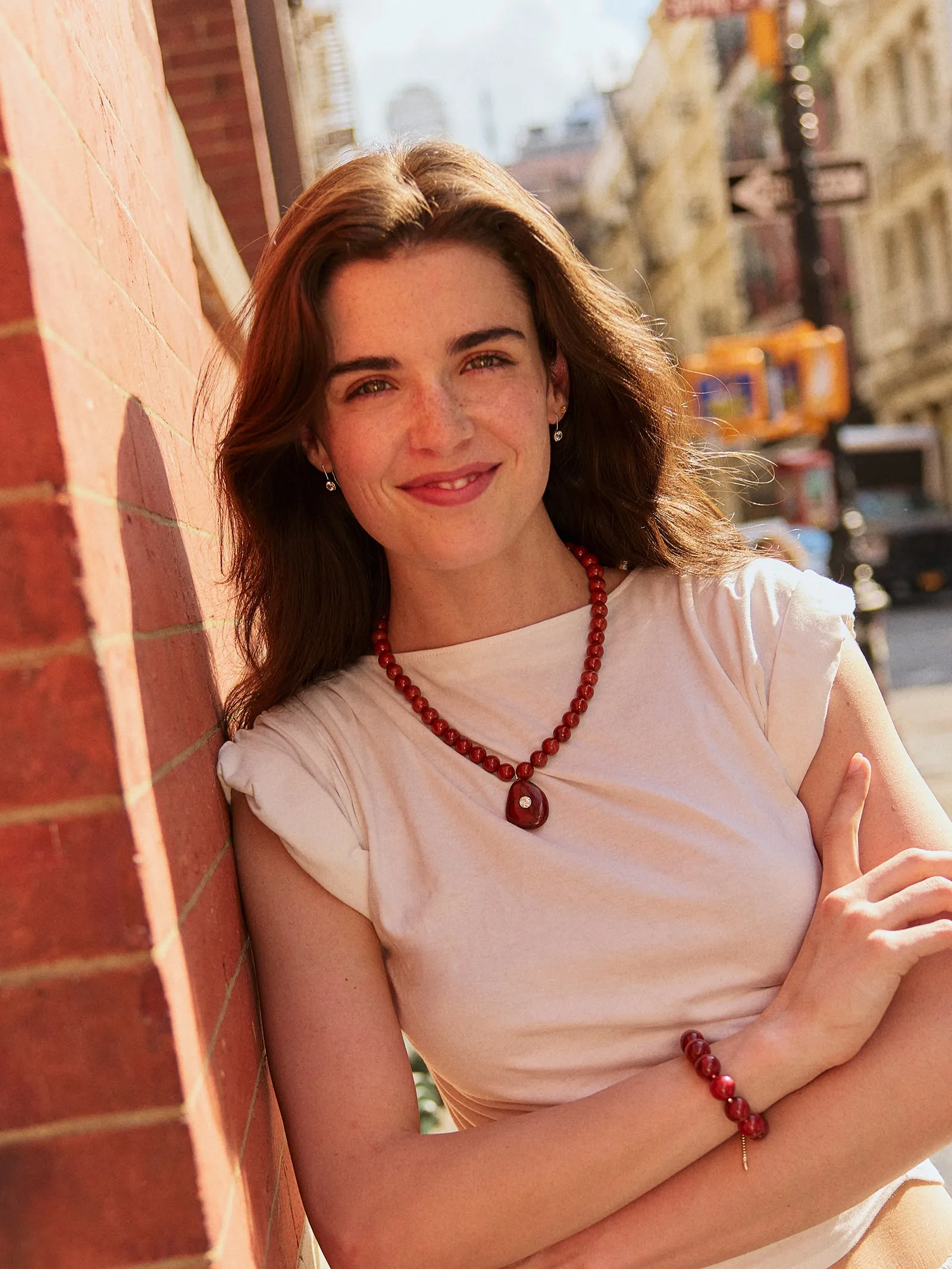 Jamie Semi-Precious Beaded Necklace - Red Jasper/Red Jasper sold by BaubleBar product image thumbnail 2