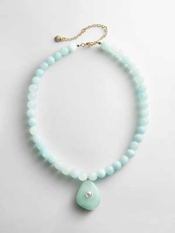 Jamie Semi-Precious Beaded Necklace - Light Turquoise/Jade made by BaubleBar