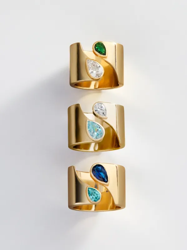Open Band Custom Birthstone Ring  - Gold made by BaubleBar