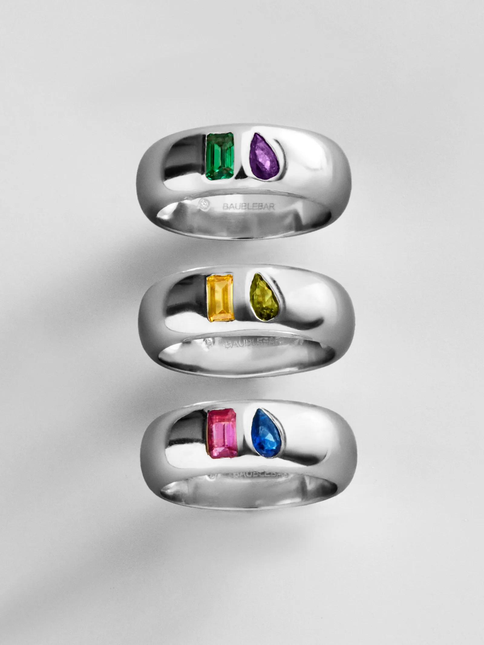 Multi-Stone Puffy Custom Birthstone Ring - Silver sold by BaubleBar