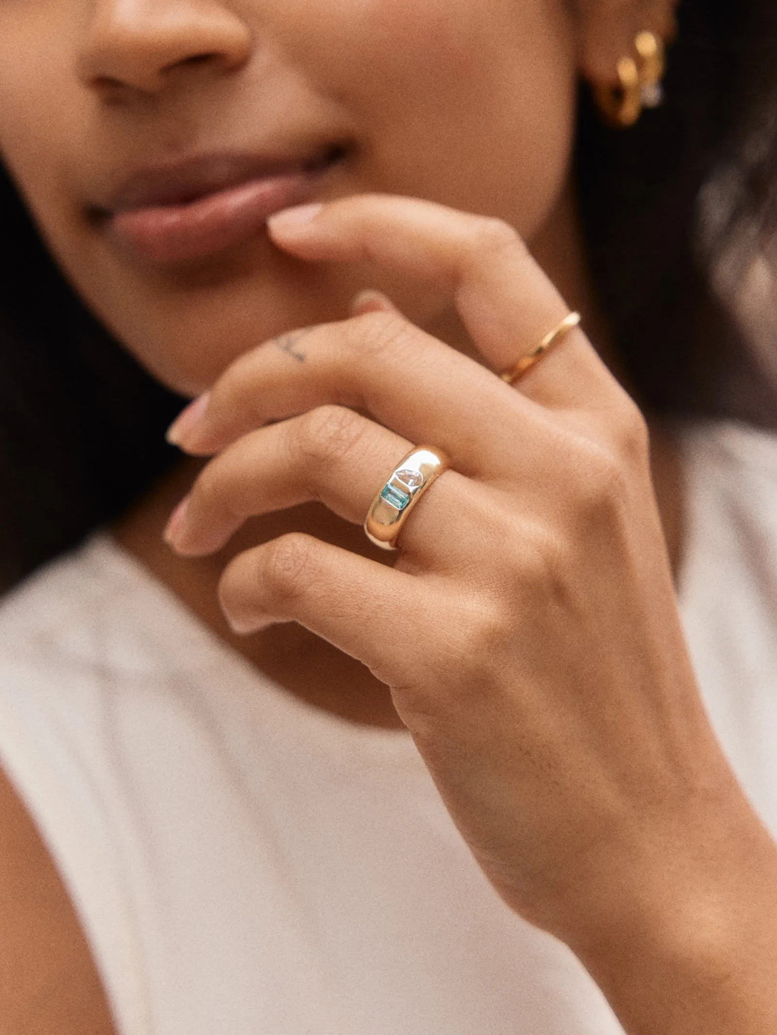 Multi-Stone Puffy Custom Birthstone Ring - Silver sold by BaubleBar product image thumbnail 2