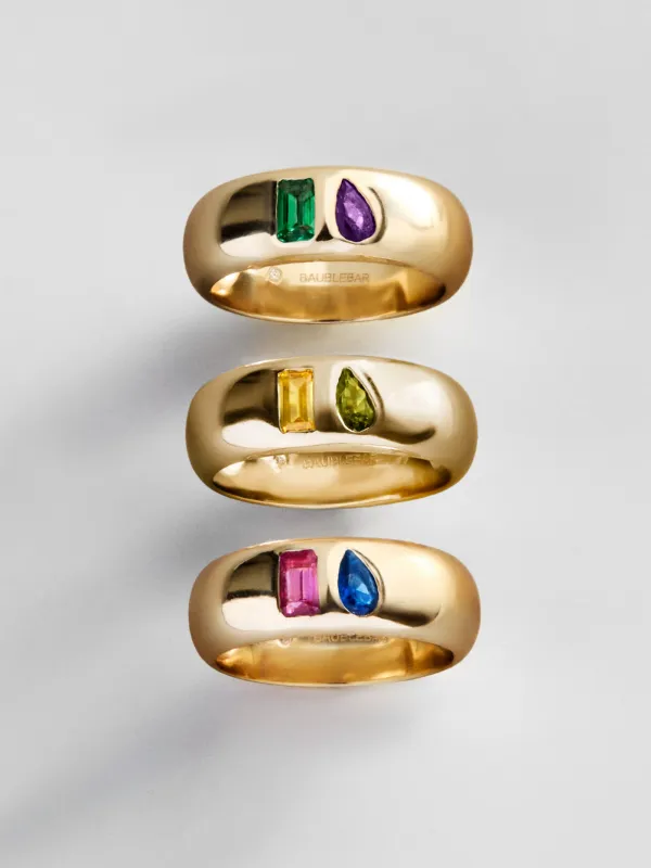 Multi-Stone Puffy Custom Birthstone Ring - Gold made by BaubleBar