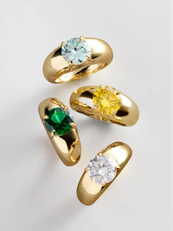 Puffy Cigar Band Custom Birthstone Ring - Gold made by BaubleBar