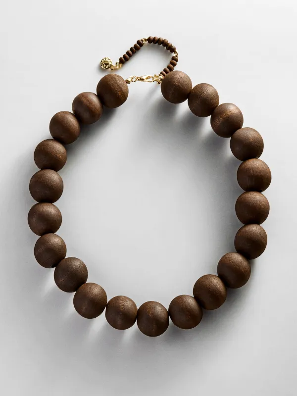 Jane Beaded Necklace - Wood made by BaubleBar
