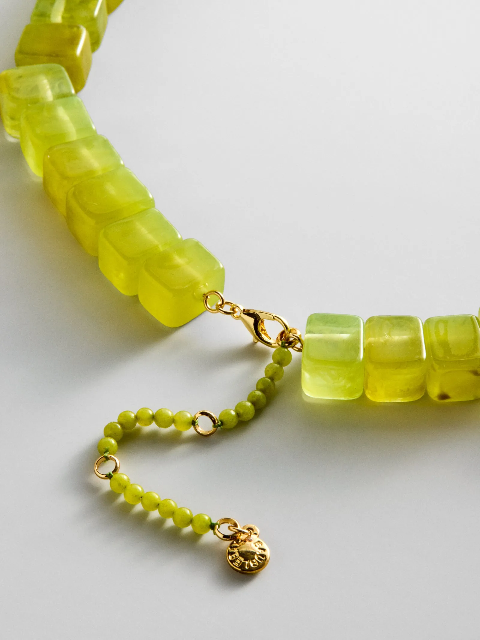 Jess Square Beaded Necklace - Olive Jade sold by BaubleBar product image thumbnail 5