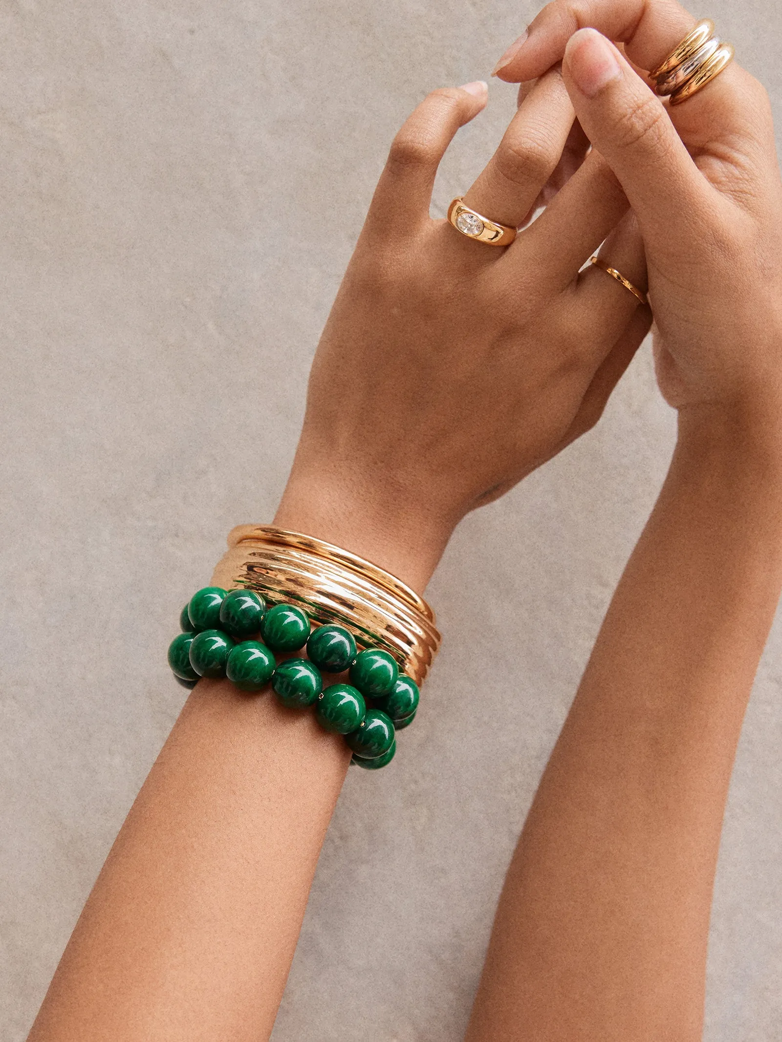 Jane Beaded Bracelet - Dark Green Bead sold by BaubleBar product image thumbnail 3