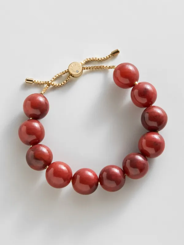 Jane Beaded Bracelet - Cherry Red Bead made by BaubleBar