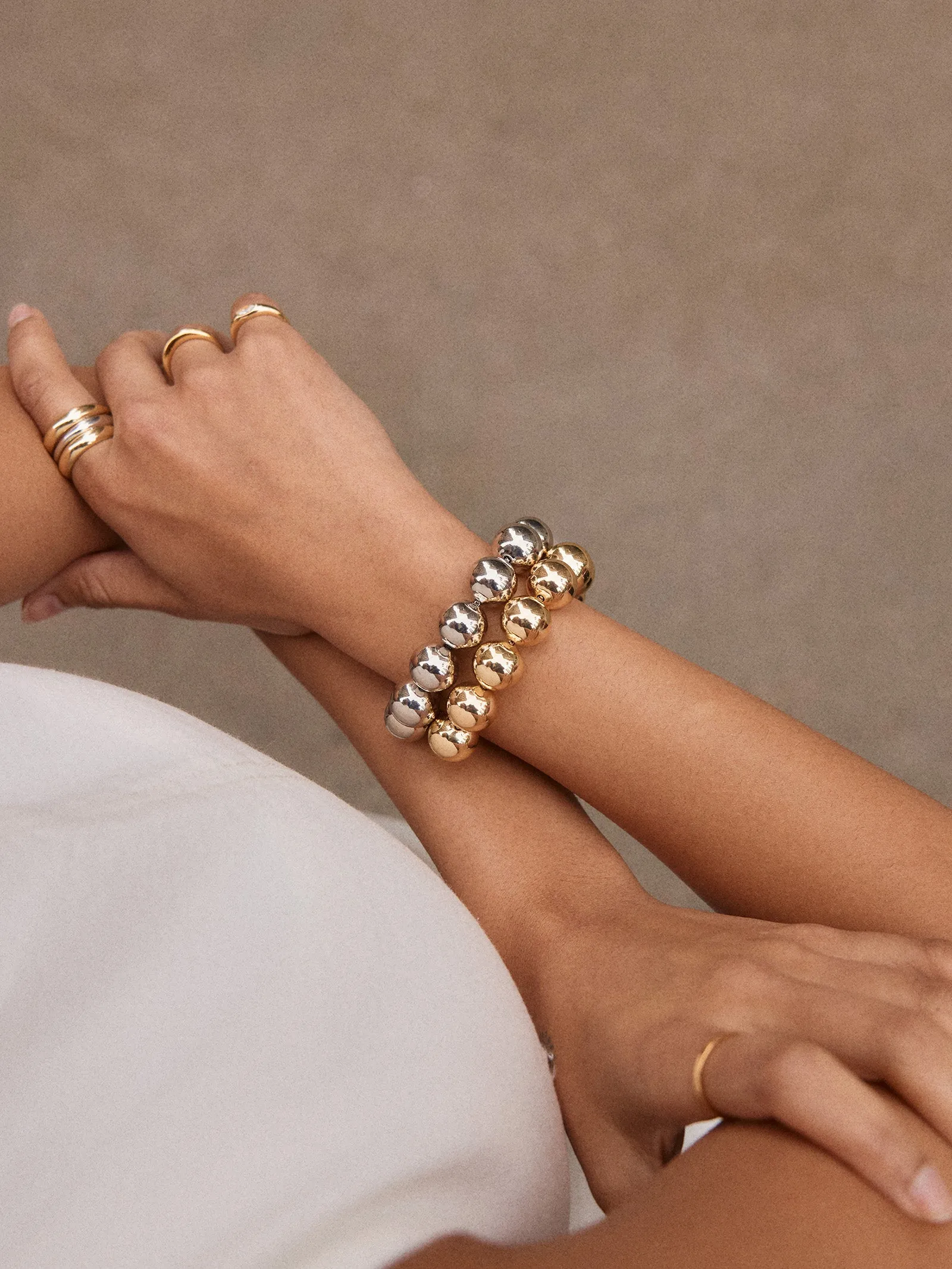 Jane Beaded Bracelet - Silver Bead sold by BaubleBar product image thumbnail 3