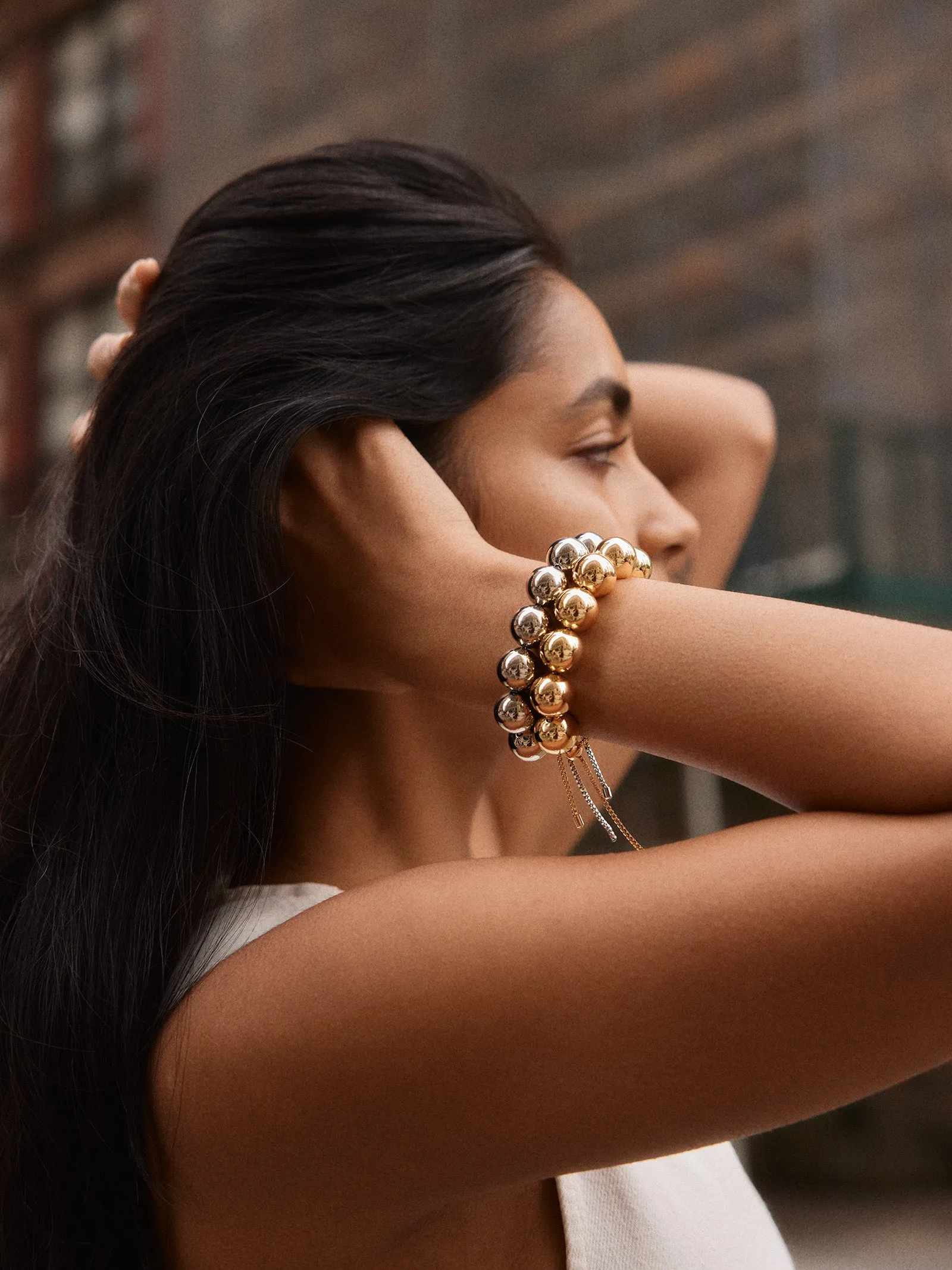 Jane Beaded Bracelet - Silver Bead sold by BaubleBar product image thumbnail 2