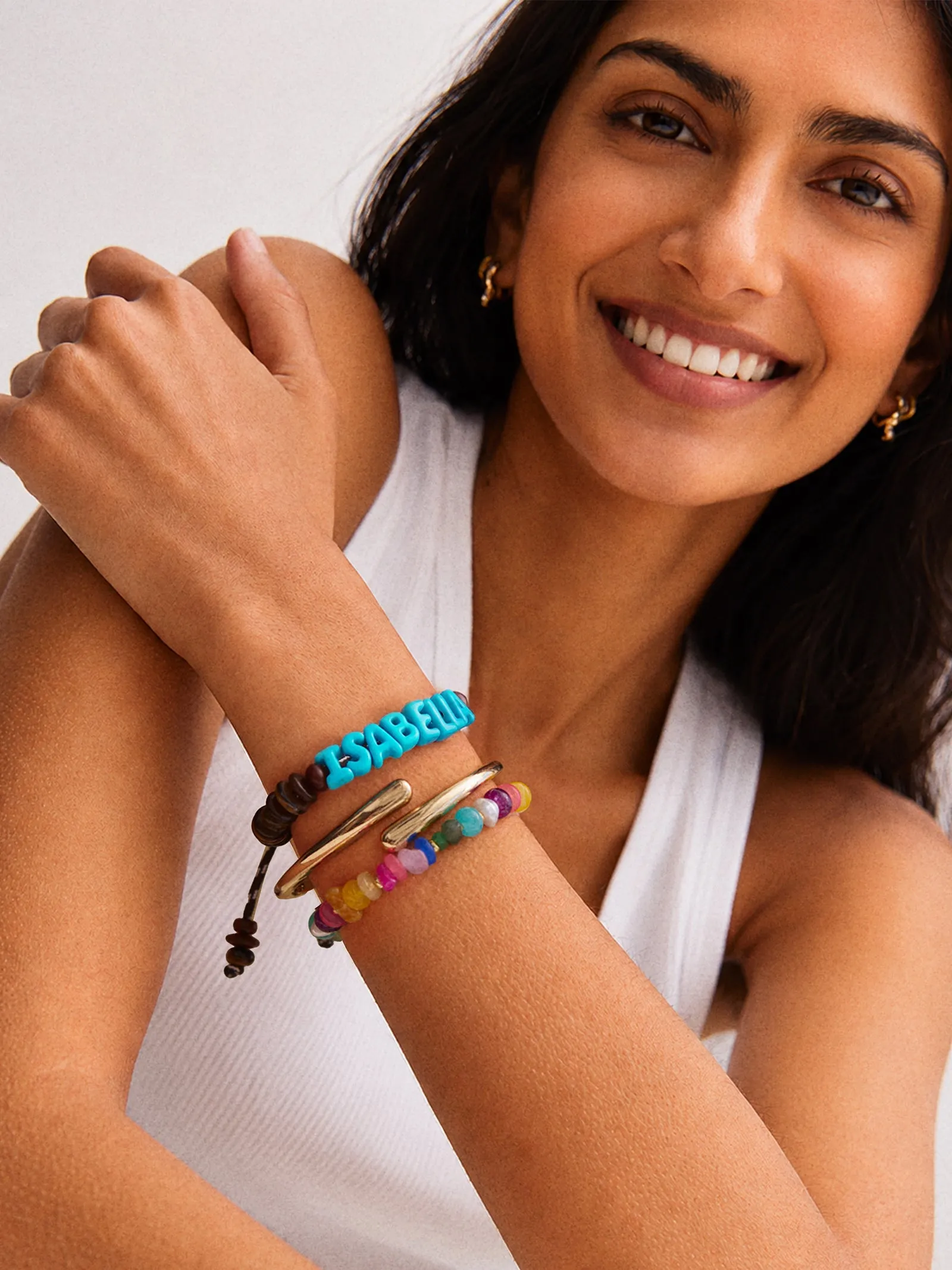 Wear Everywhere Waterproof Custom Bracelet - Tiger's Eye/Turquoise sold by BaubleBar product image thumbnail 2