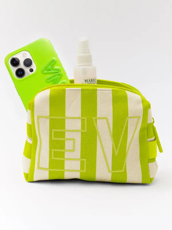 Striped Take It Away Custom Storage Pouch - Custom Keylime made by BaubleBar