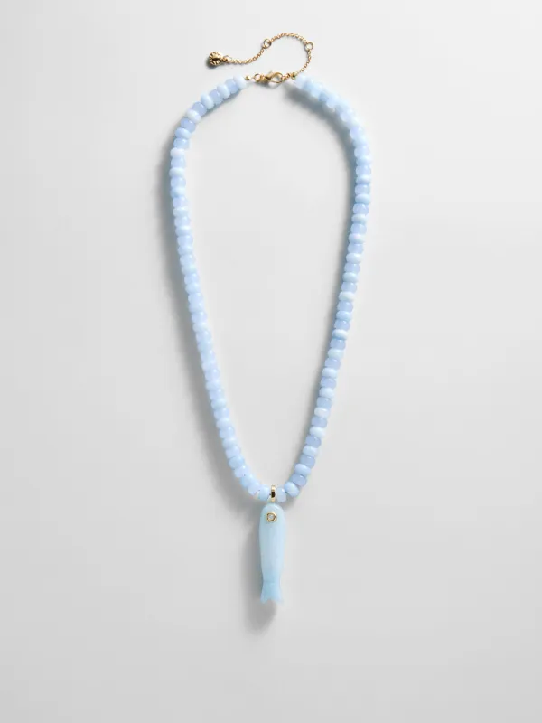 Sun Drift Semi-Precious Pendant Necklace - Blue Fish made by BaubleBar