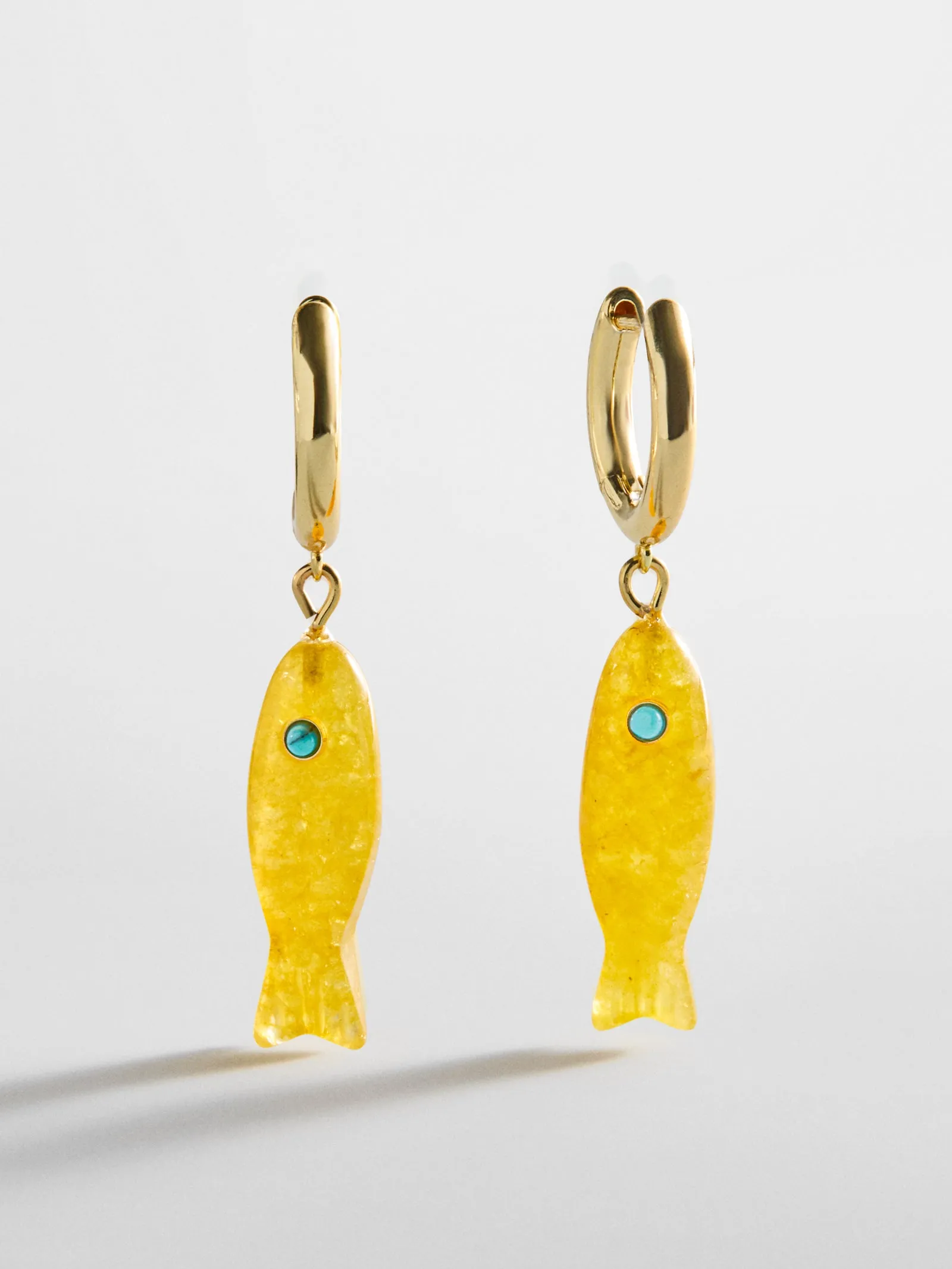 Reel Good Semi-Precious Fish Earrings - Citrine sold by BaubleBar