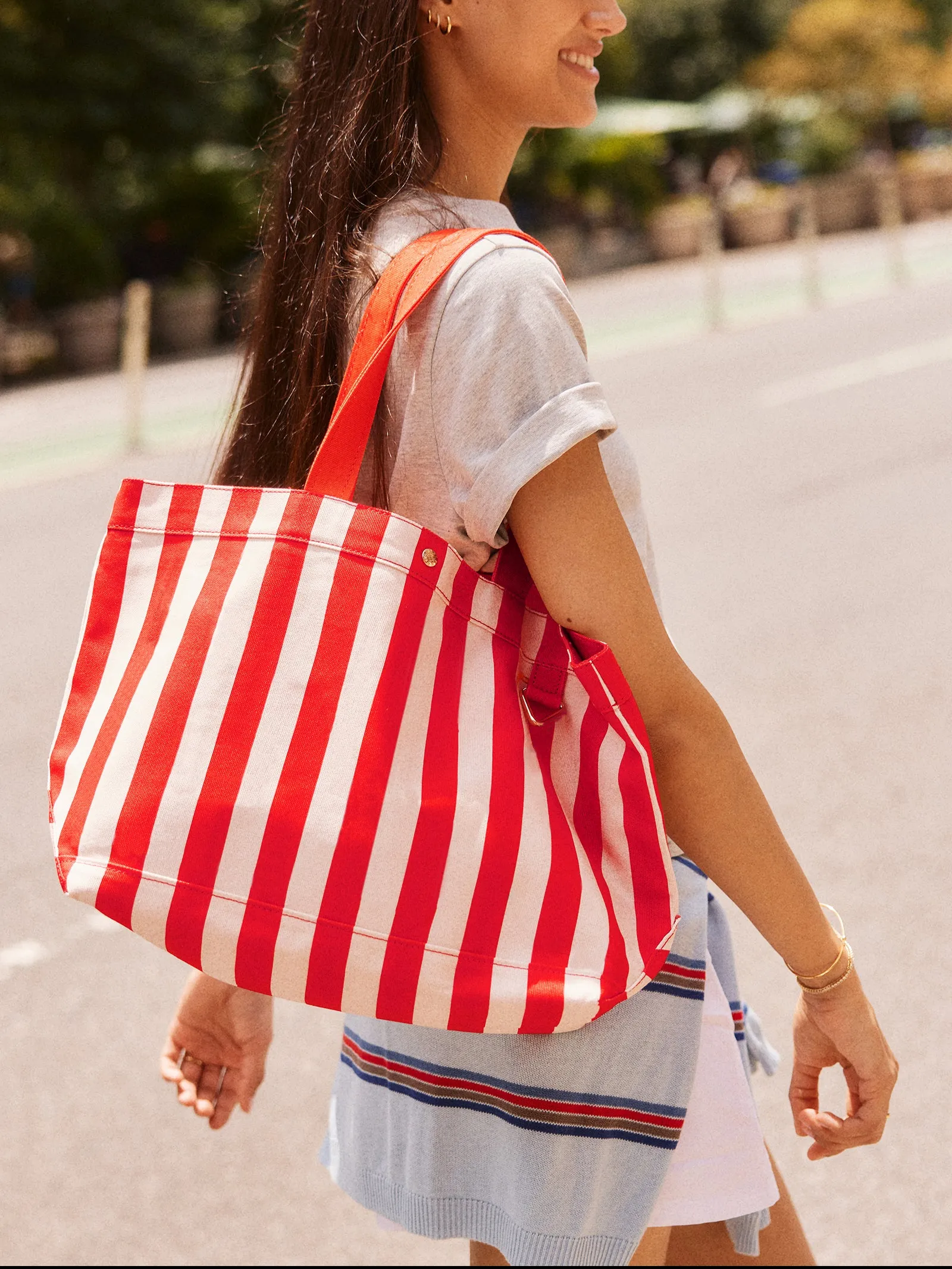 Striped Alpha Tote - Riviera sold by BaubleBar product image thumbnail 2