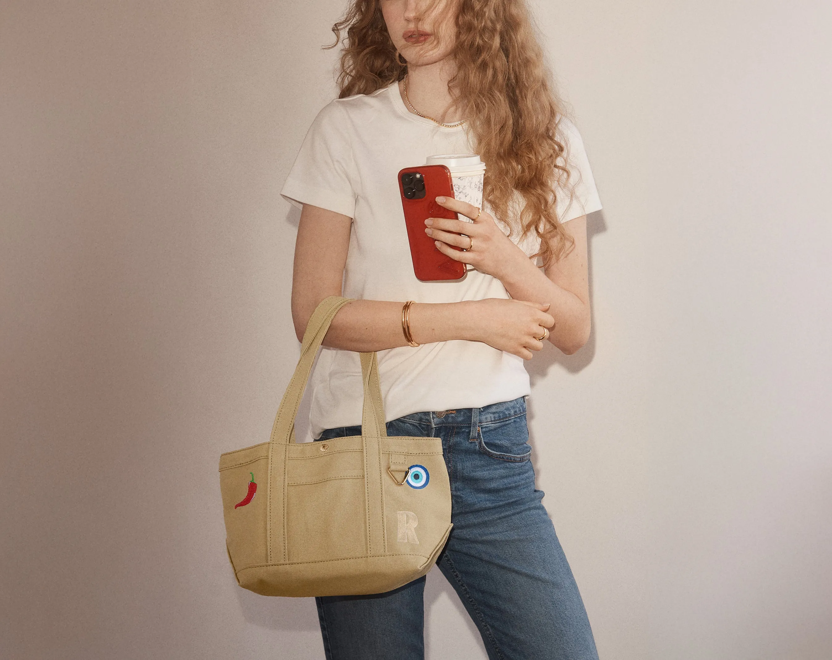 Custom Icon Tote - Beige sold by BaubleBar product image thumbnail 2