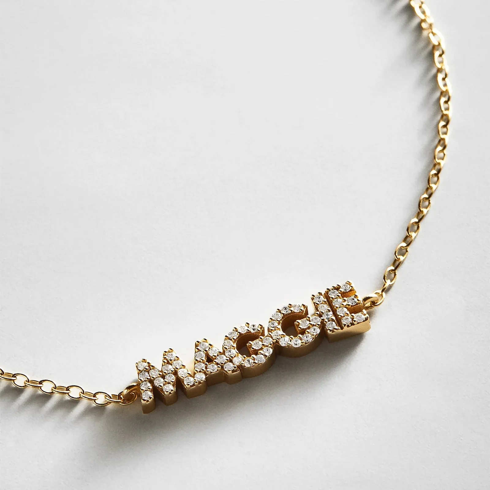 14K Gold/Pavé Custom Block Multi Name Bracelet - 1 Name sold by BaubleBar product image thumbnail 3