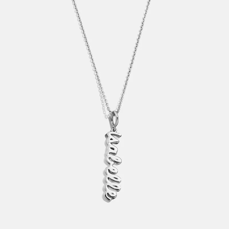 Mini Silver Script Cluster Custom Nameplate Necklace - 1 Name made by BaubleBar