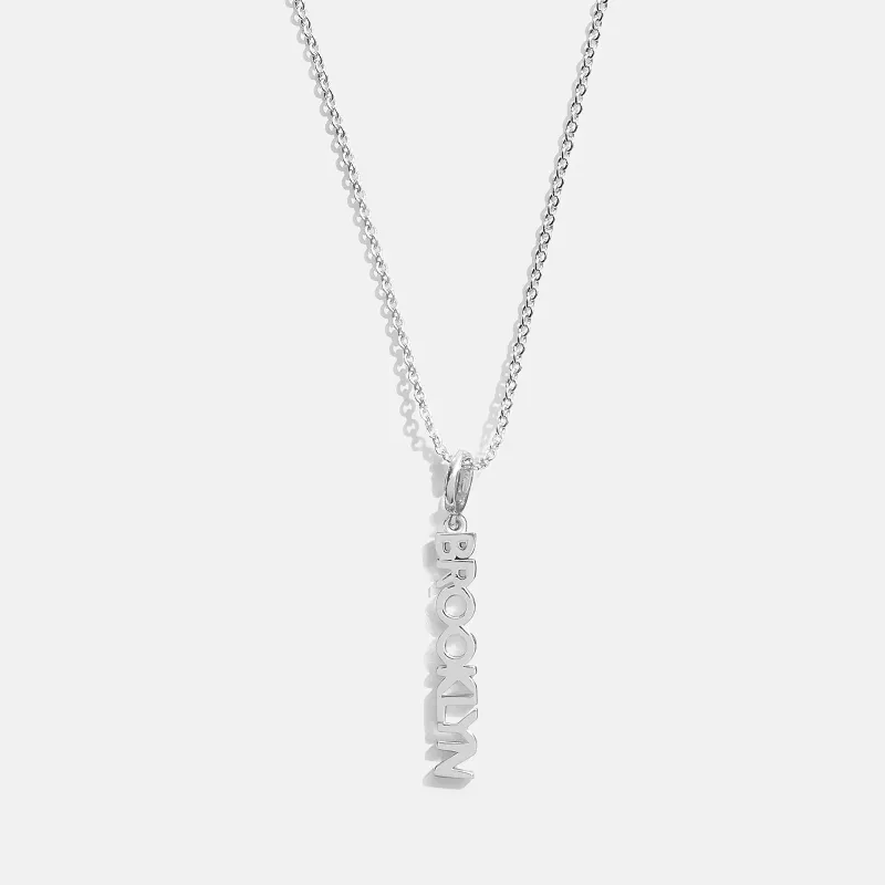 Mini Silver Block Cluster Custom Nameplate Necklace - 1 Name made by BaubleBar