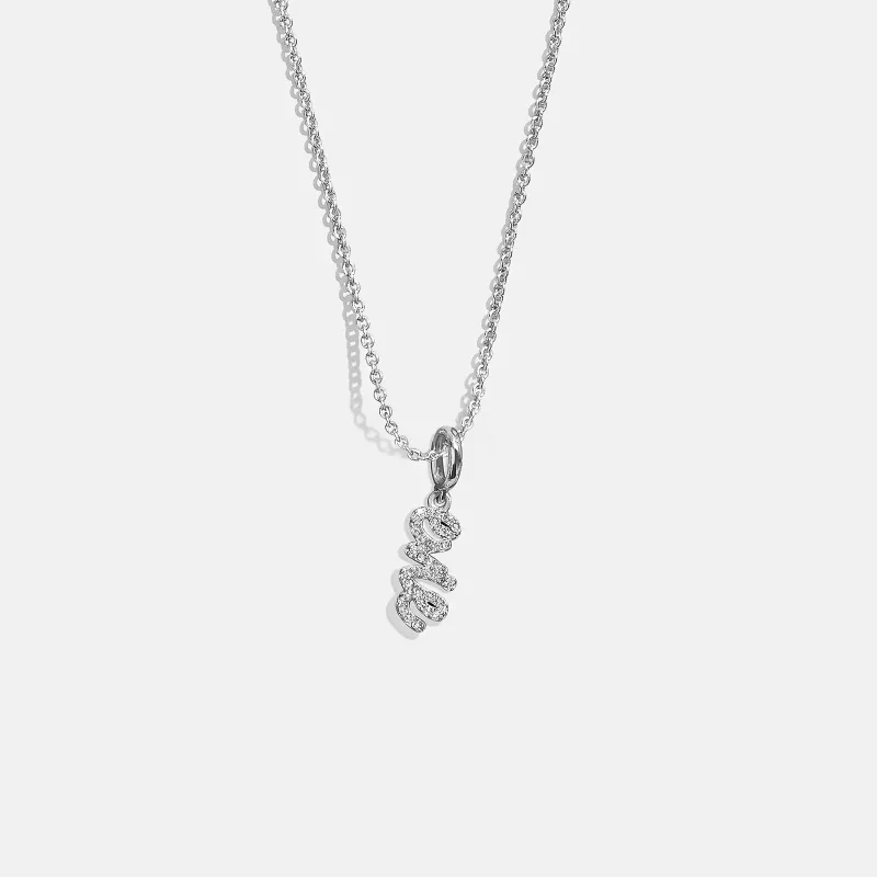 Mini Silver Pavé Script Cluster Custom Nameplate Necklace - 1 Name made by BaubleBar